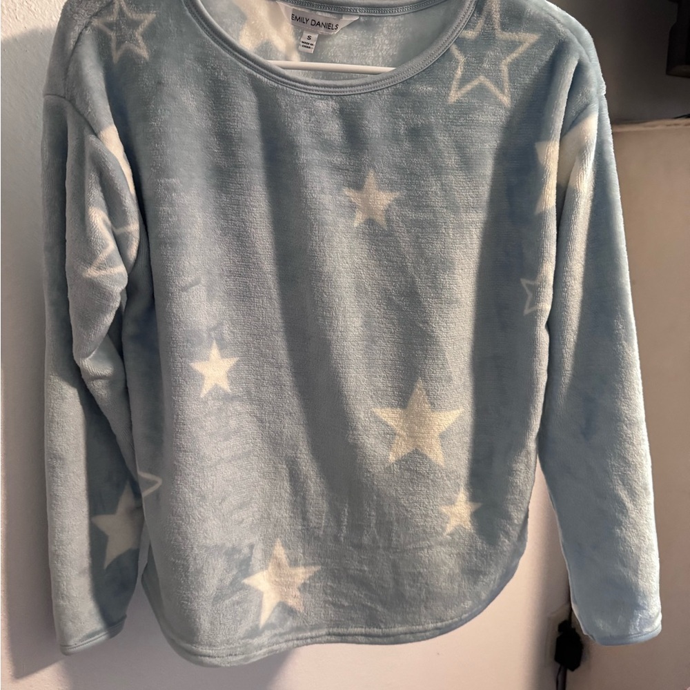 Blue Star Print Fleece Sweatshirt